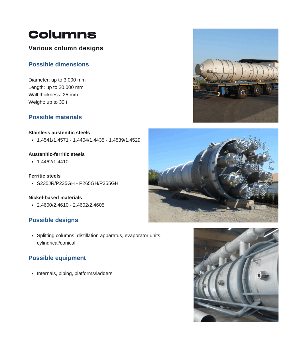 K. Ley Columns and special equipment